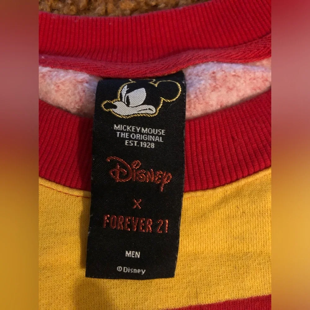 Forever 21/Disney Japanese Red & Yellow Striped Crewneck Sweatshirt
